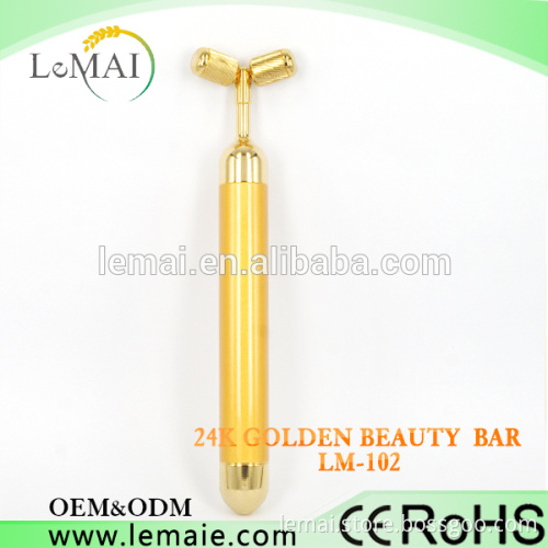 Facial massager magic stick Portable 24K Gold Beauty Bar ,Personal Care golden T bar beauty equipment